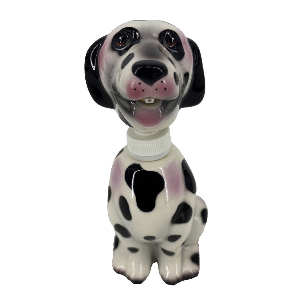 Vintage 90s Ceramic Dalmatian Dog Soap Pump Dispenser 8.5" Bathroom Decor Spots